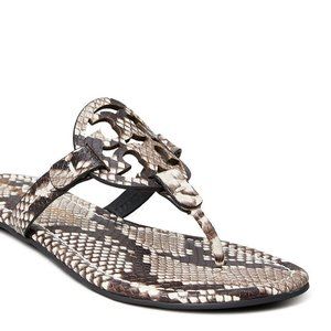 Tory Burch Miller Roccia Snake Leather Sandals